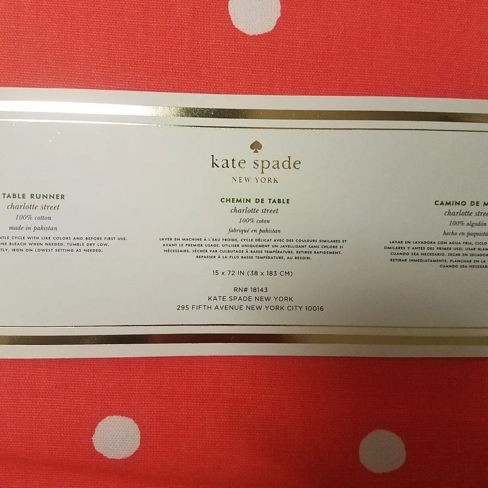 Kate Spade table Runner NWT 15